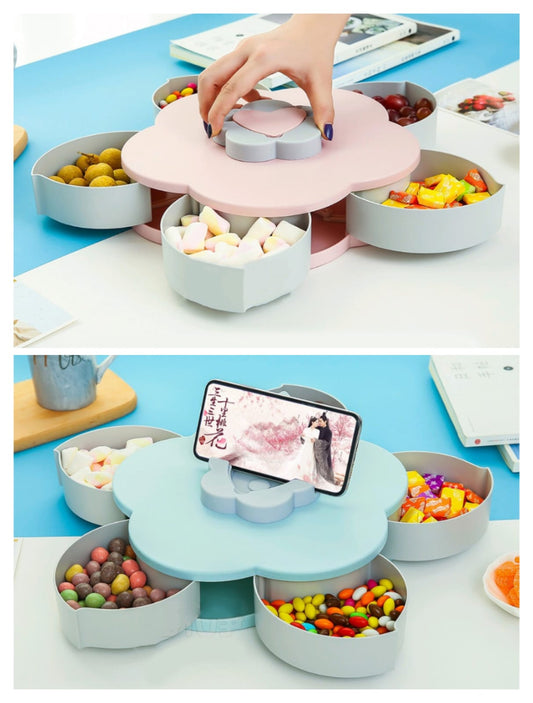 Rotating Petal Snack Tray. 
    Candy Box