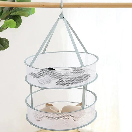 Clothes Drying Basket Hanging Net Pocket Thickened Anti-DeformationDrying Rack Socks Drying Bag Double Layer