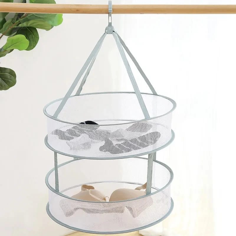 Clothes Drying Basket Hanging Net Pocket Thickened Anti-DeformationDrying Rack Socks Drying Bag Double Layer