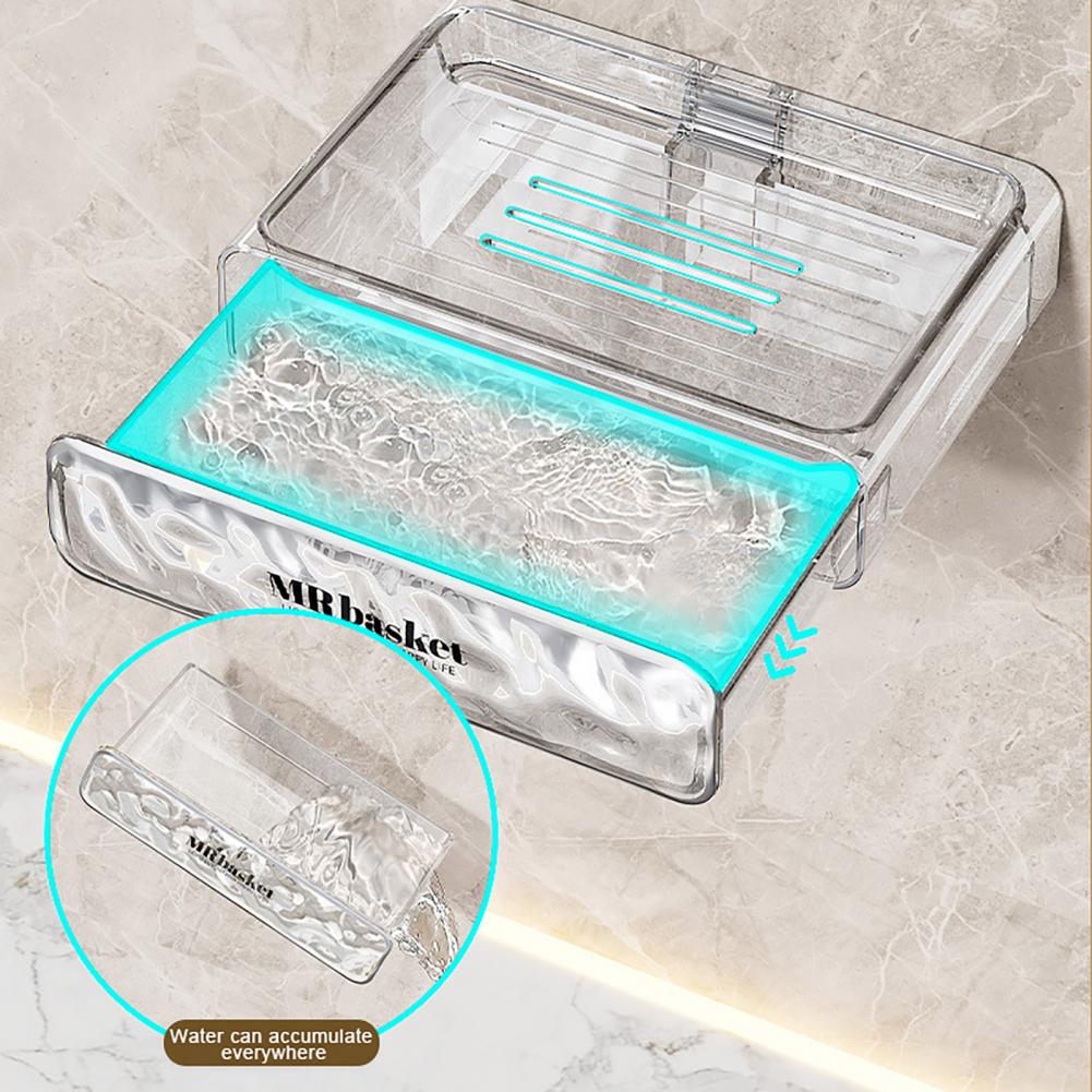 Wall-mounted Soap Dish No-drilling Bathroom Decor Soap Holder Storage Rack