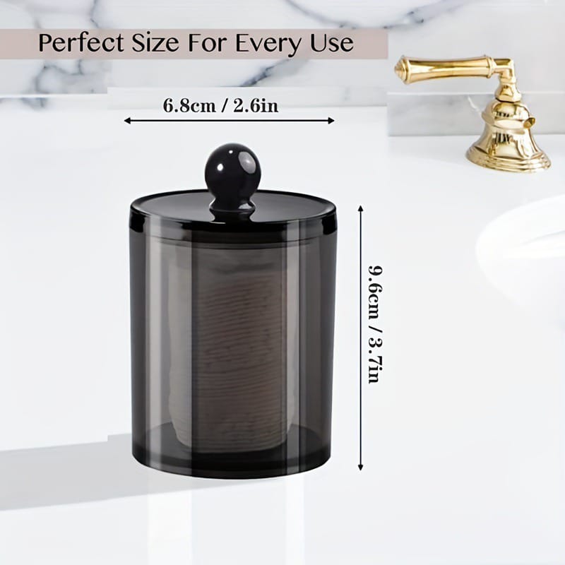 Bathroom Jar New Plastic Black Storage Dispenser Boxes