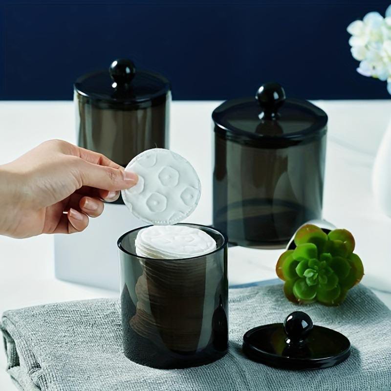 Bathroom Jar New Plastic Black Storage Dispenser Boxes