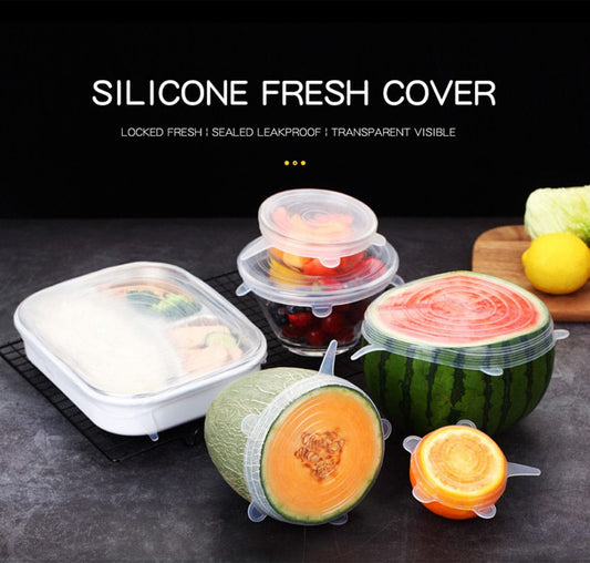 6 PCS Reusable Silicone Covers Caps