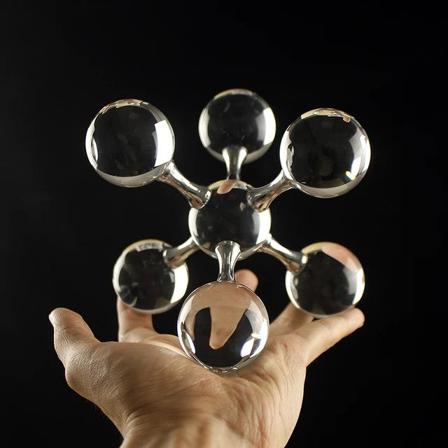 Decorative Sculpture, Modern Minimalist Metal Crystal Molecular Ball Decoration