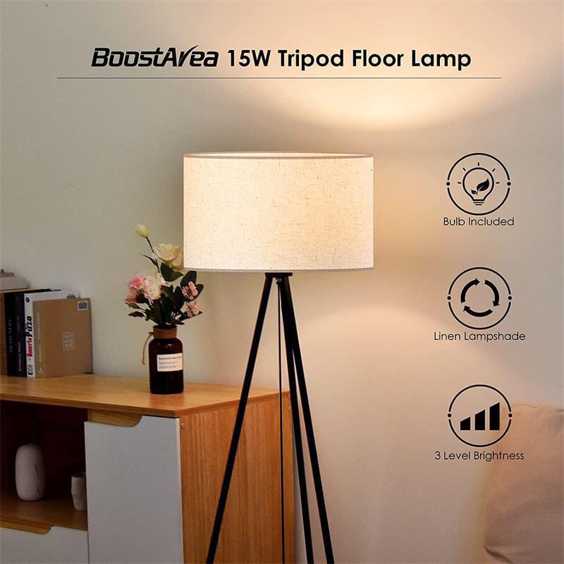 Tripod Floor Lamp for Living Room 15watts