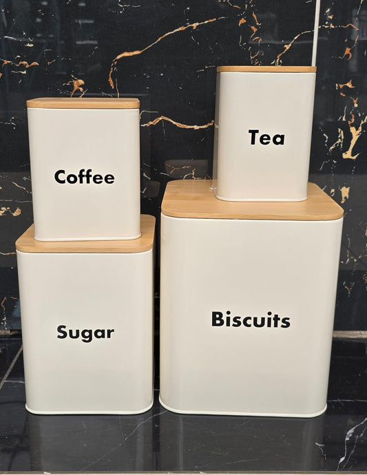 Storage Jars Set with Bamboo Lid