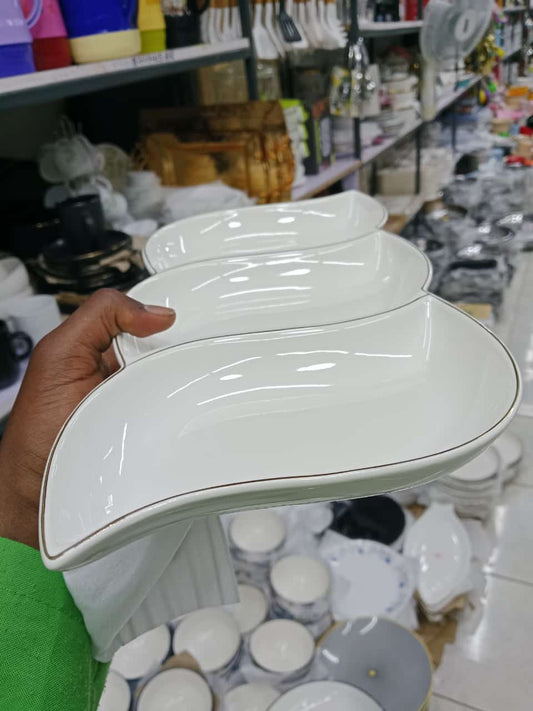 Ceramic partitioned plate