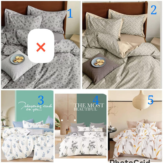 4pc Double Sided Luxurious High Quality Duvet Cover Set (Floral Edition).