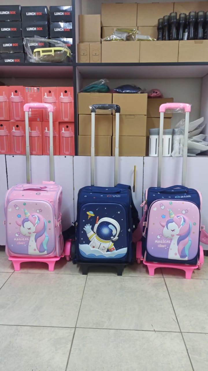 Cartoon themed Rolling Trolley school bag