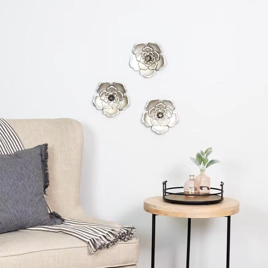 Home Decor Rustic Modern Metal and Wood Round Counter Tray