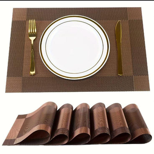6pcs pvc  table mats plus one table runner