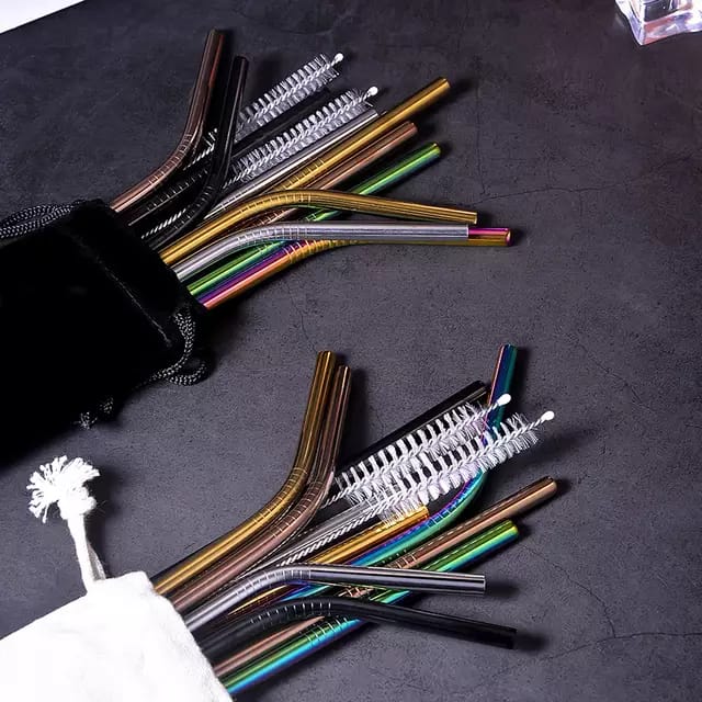 *100% FOOD GRADE STAINLESS STEEL REUSABLE STRAWS