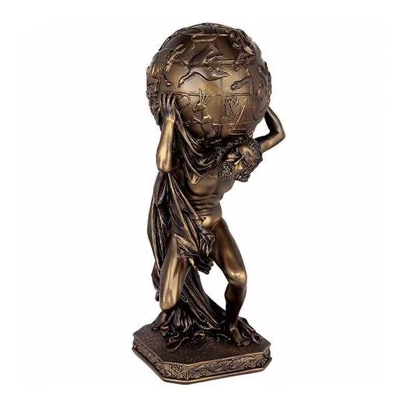 Ancient Greek Mythology Atlas Optimus Prime Giant God Sculpture Home Resin Craft Decoration Unique Posture Can Collectible Atlas Statue