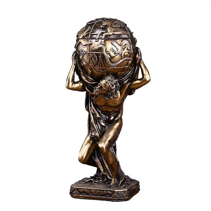 Ancient Greek Mythology Atlas Optimus Prime Giant God Sculpture Home Resin Craft Decoration Unique Posture Can Collectible Atlas Statue