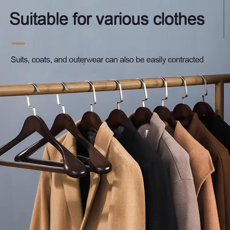 Wide Wooden Hangers (10 Pack)Glossy Finish Non slip Wooden Hangers