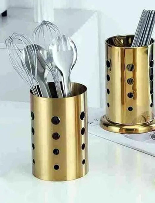 Round gold Cutlery Holder
