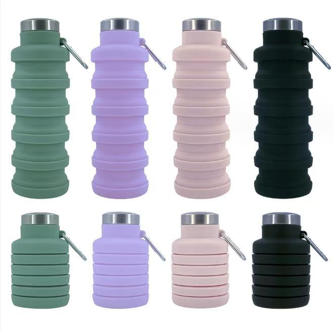 Foldable silicon water bottles