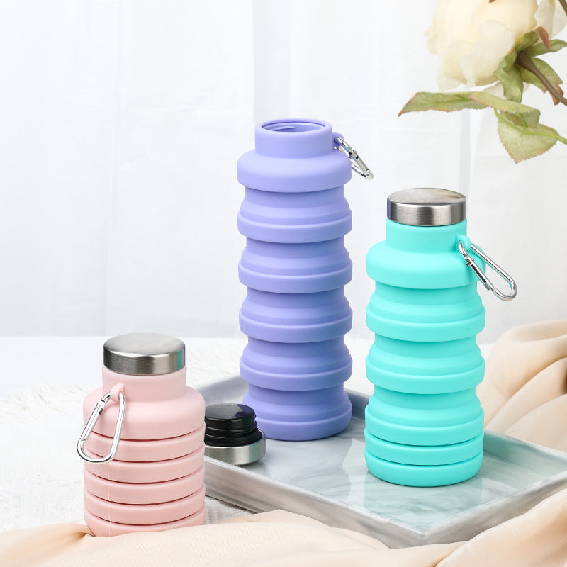 Foldable silicon water bottles