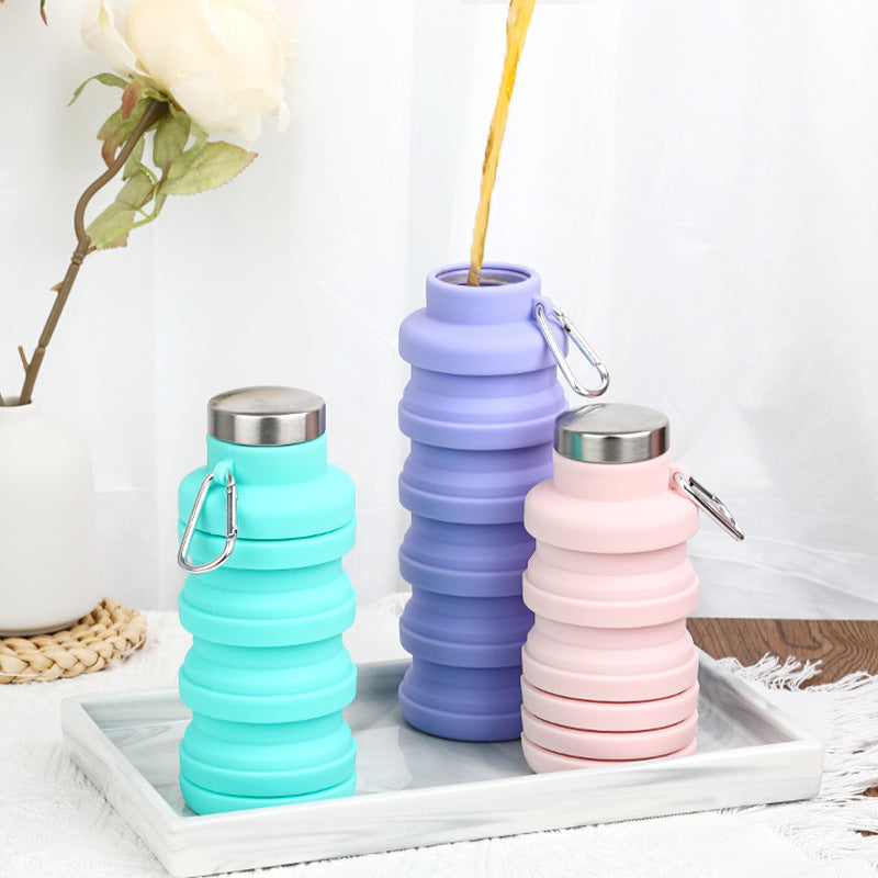 Foldable silicon water bottles