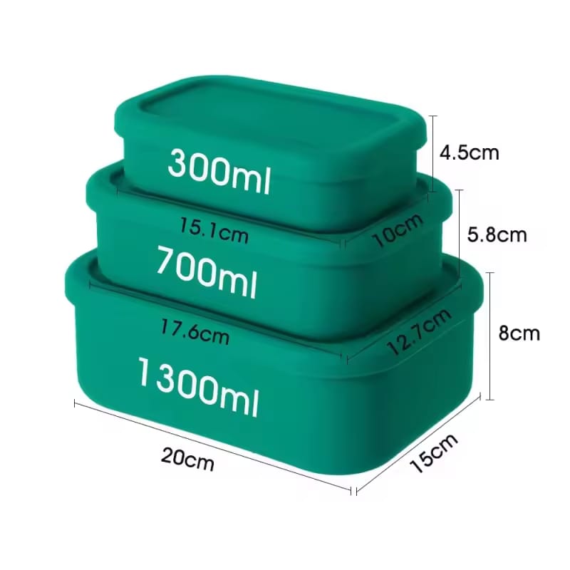 Leak proof silicone lunch box