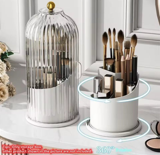 Rotating makeup storage cylinder 
lipstick storage rack
Dust proof tabletop cosmetic box 