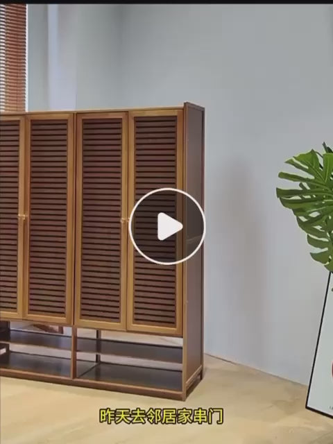 Tall 10-Tier Bamboo Shoe Cabinet