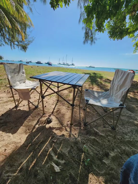 foldable metallic picnic camping table