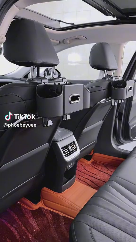 Multifunctional car seat backrest storage box