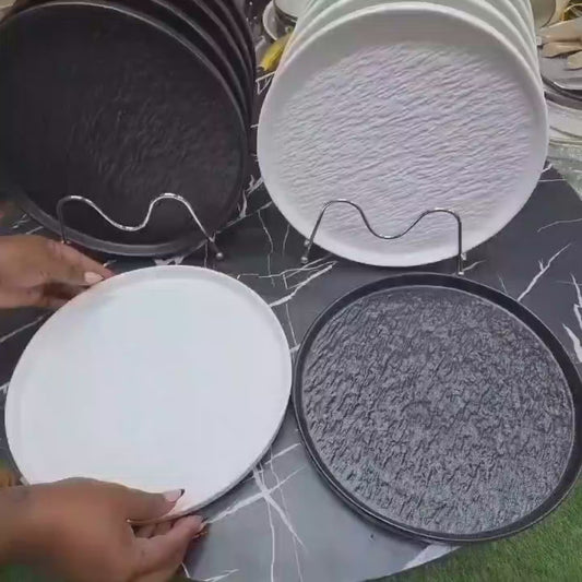 10.5'inch Rock Glazed Ceramic Dinner plate.