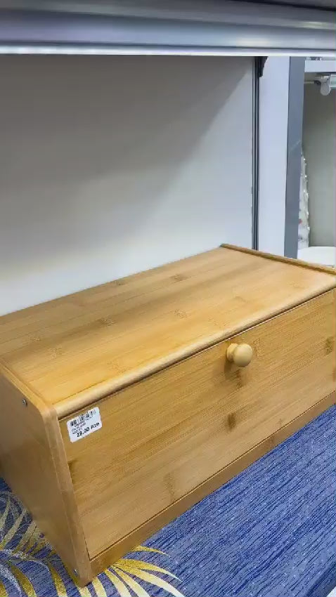 WOODEN BREAD bin bamboo//spices storage
