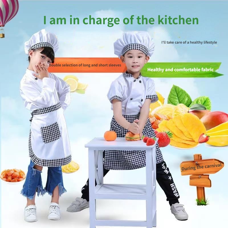 3pcs Children Professional Chef costume