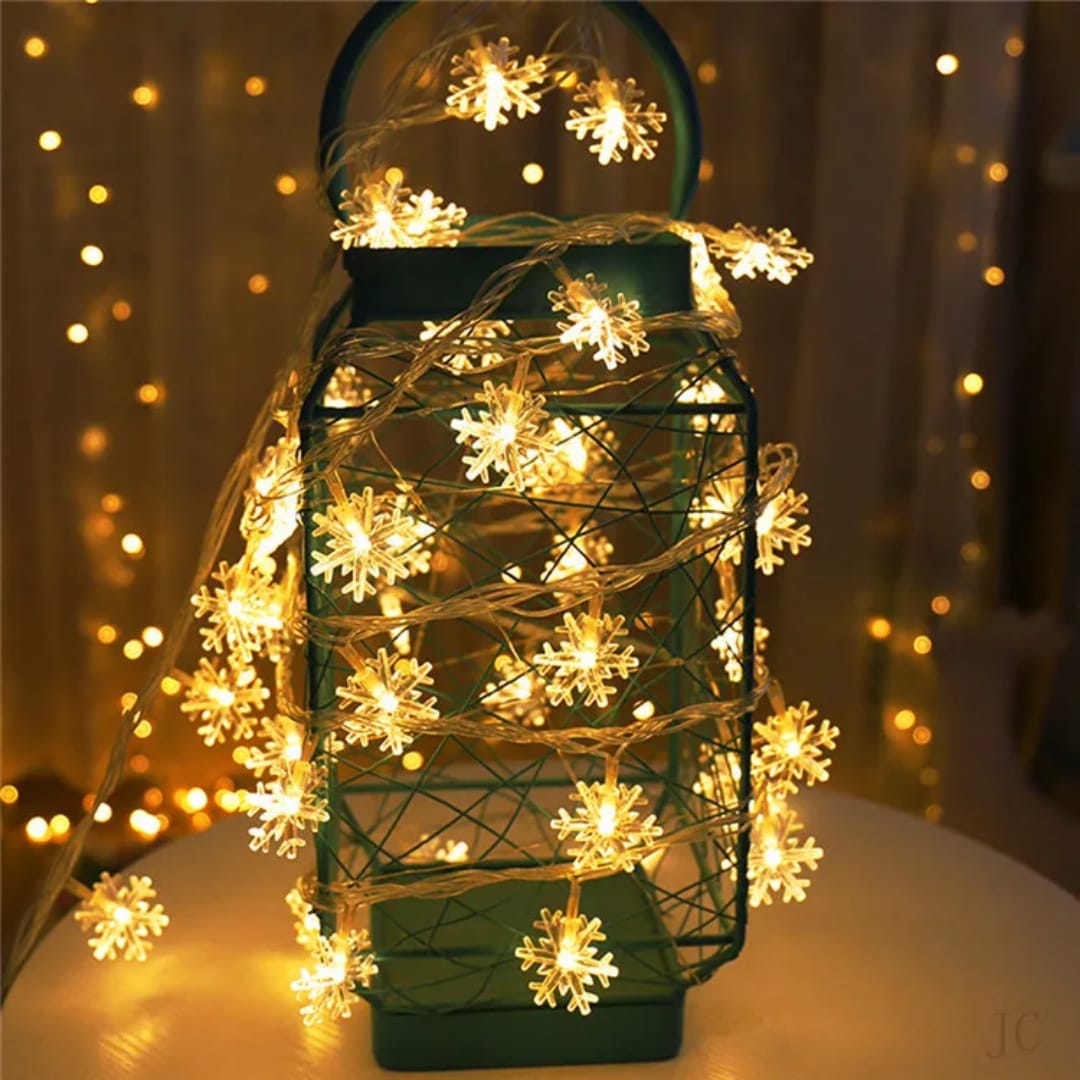 10M Led Snowflake Holiday Garland Curtain Lights
