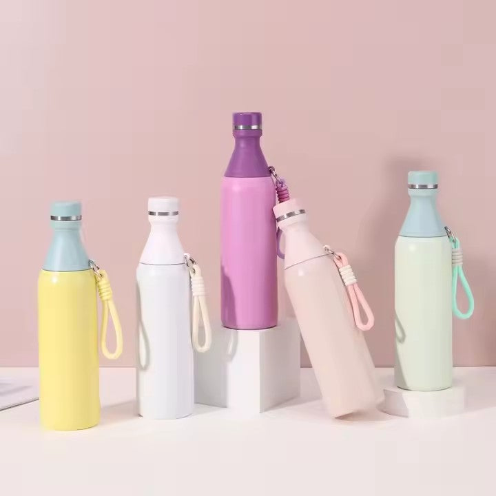 *Bowling Ball-Shaped Removable 304 Stainless Steel Insulated Water Bottle for Outdoor Portable Sports 500ml