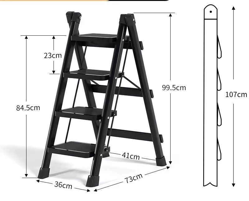 Anti-slip Black Foldable Stepper Ladder

🪜