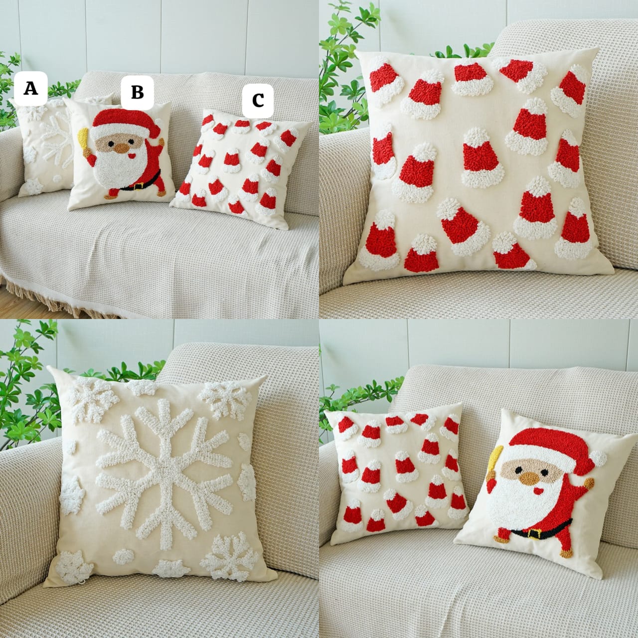 SANTA CLAUS CHRISTMAS QUALITY THROW PILLOW COVERS/CASES