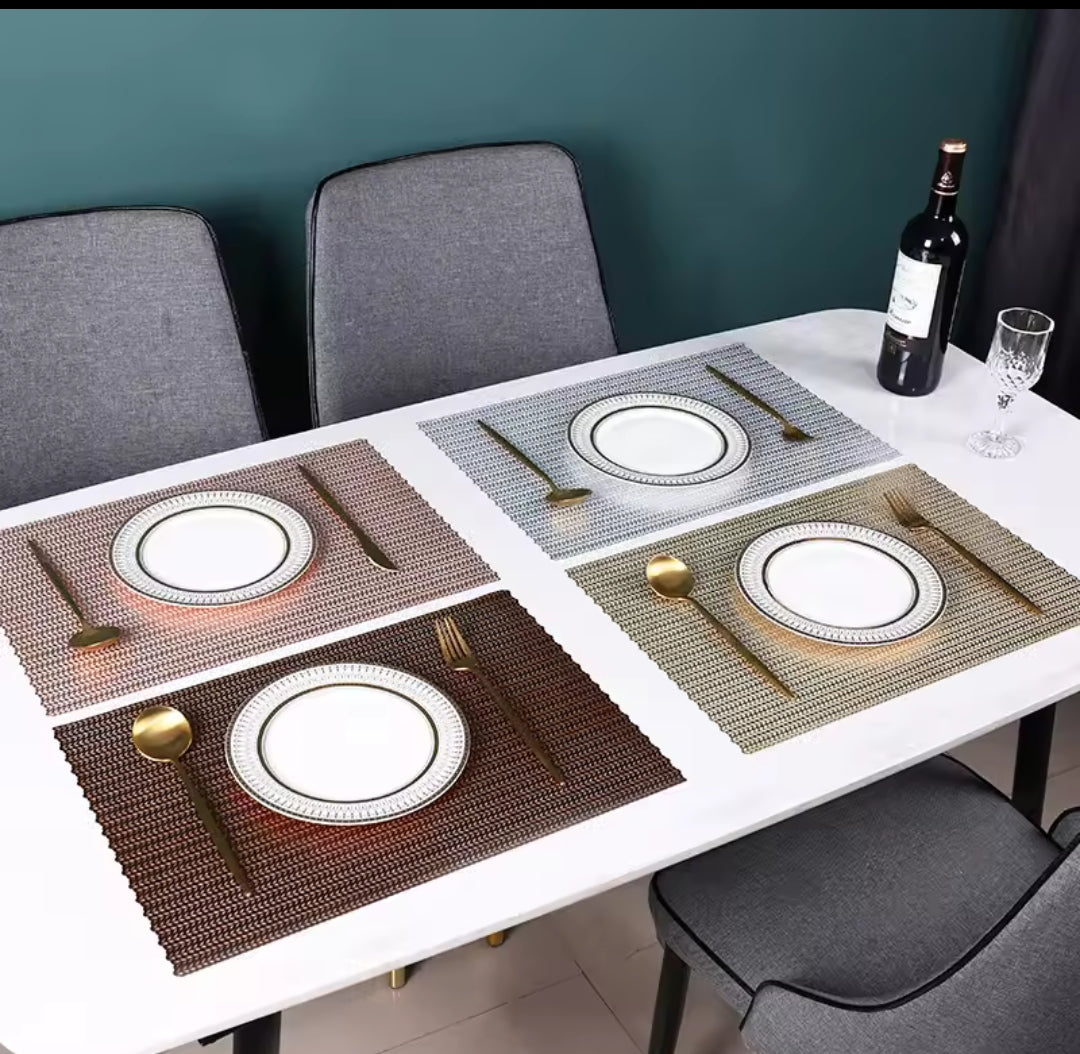 6pc placemats washable vinyl for dining table durable table mat