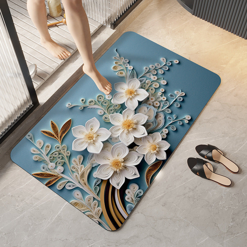 *3D Bathroom Absorbent Floor Mat