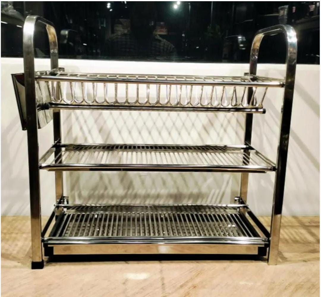 Heavy duty Elegant 3 tier STAINLESS STEEL DISH RACK