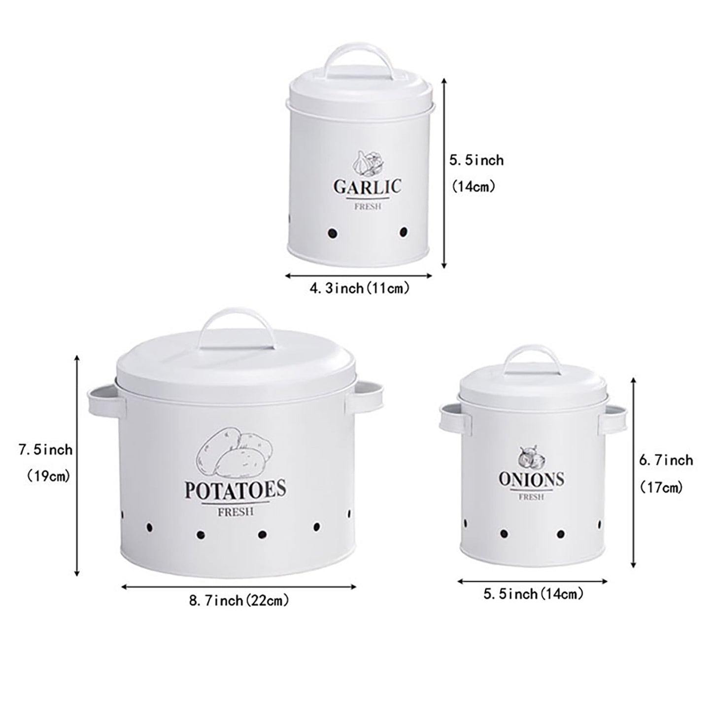 Potato, onion, garlic 3in1 perforated storage bins