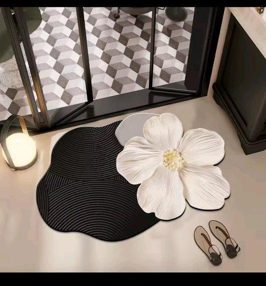 Diatom Mud Bath Mat Soft Non-Slip Rug, Super Absorbent Quick-Dry Bathroom Carpet for Shower Toilet Floor Pad