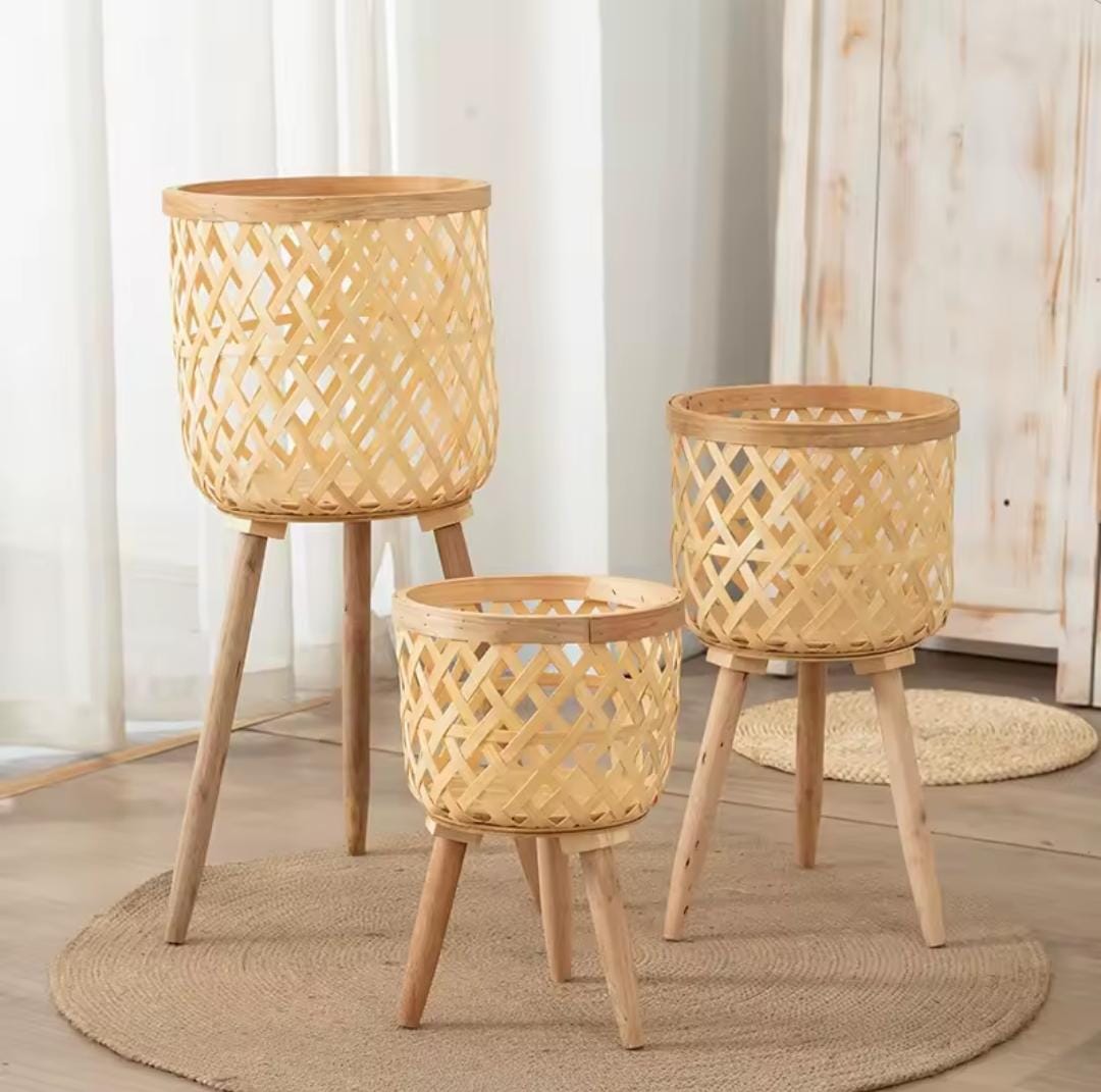 Boho Rattan plant stand