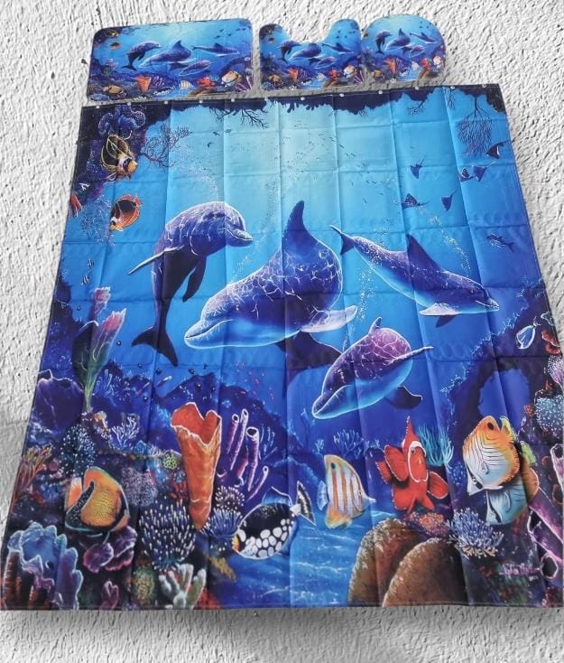 3D 4in1 bathroom woolen mats with a waterproof shower curtain