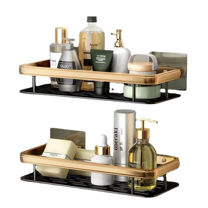2pcs Aluminum Alloy Rectangular Shelf (black & gold)