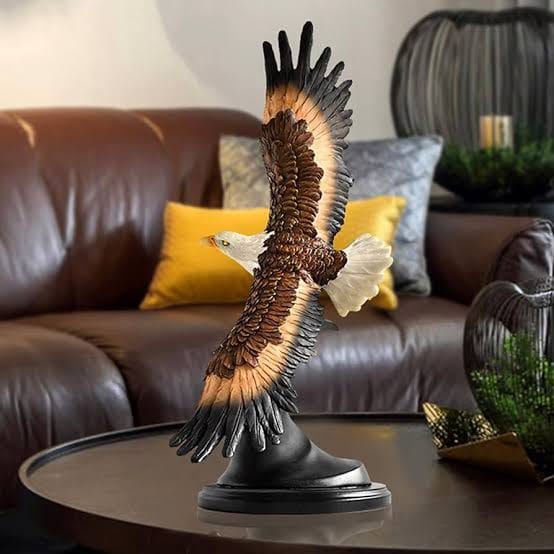 Large flying eagle decorative statue crafted from polyresin