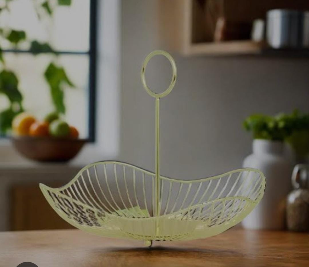 Detachable Metallic mesh fruits BASKET with stand available in colour gold