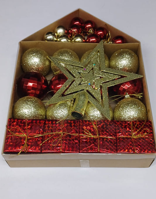 41pcs Set Christmas Decorations Tree Top Star with Gift Box
