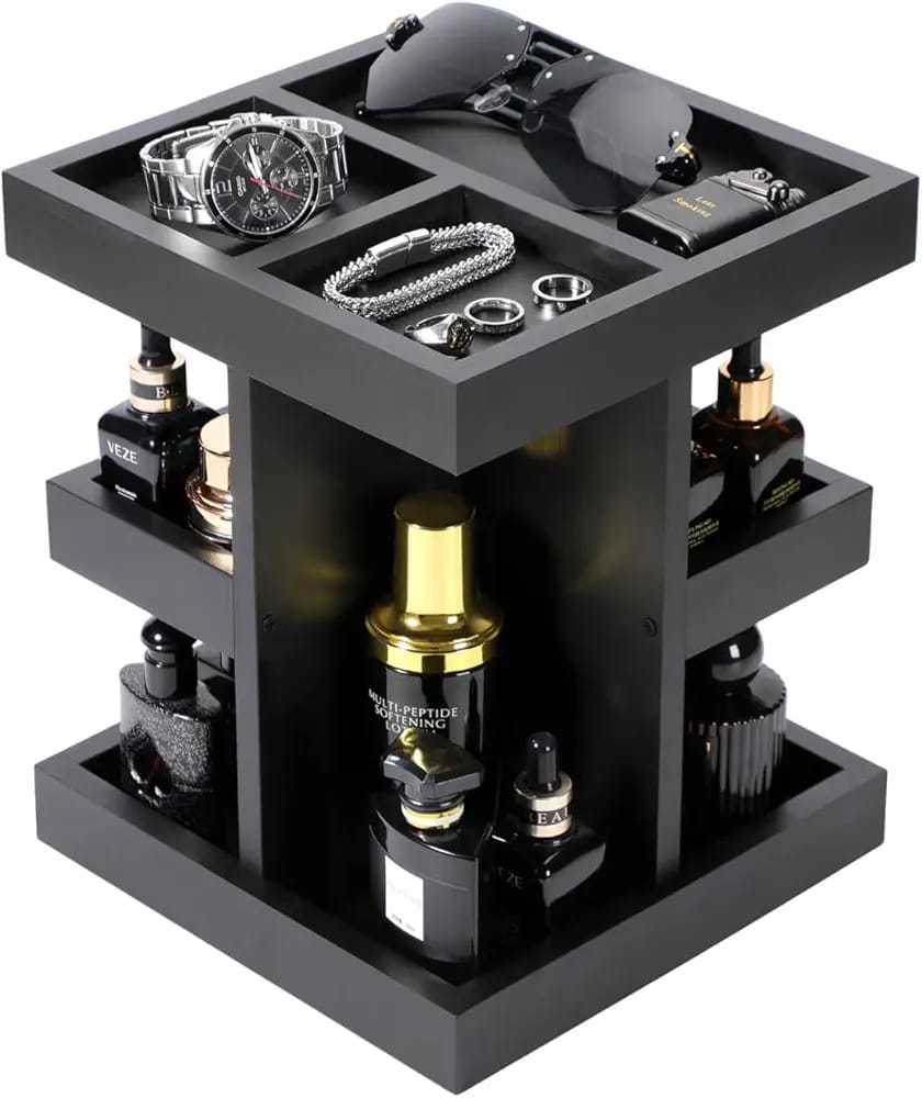 3-Tier Rotating Wooden Makeup/Cosmetics/Perfume Organizer