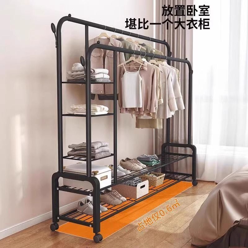 Double pole Sturdy Rack with wheels