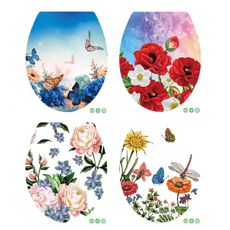 Toilet Stickers Bathroom Decoration Stickers Self-adhesive Paintings Removable PVC Sticker