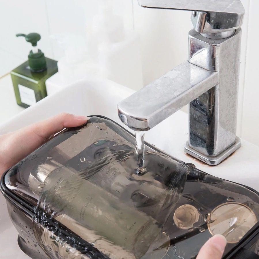 Big size Double sided transparent waterproof toiletries make up bag